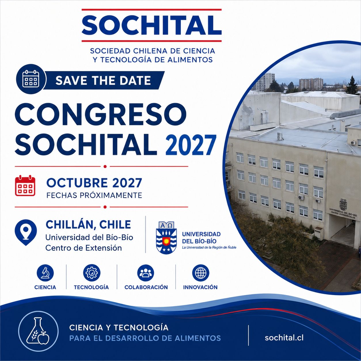 Save the Date del Congreso SOCHITAL 2027 en Chillán